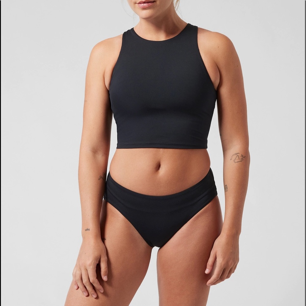 ATHLETA CONSCIOUS CROP BIKINI TOP BLACK